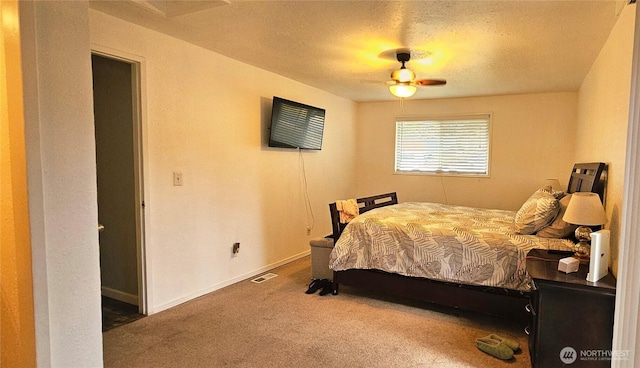 31505 46th Ave S, Auburn, WA 98001 - bedroom featuring carpet flooring, a textured ceiling, and a ceiling fan