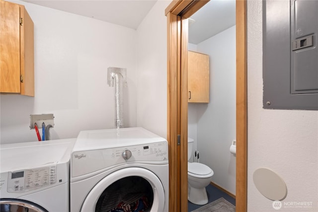 5818 Everson Goshen, Bellingham, WA 98226 - laundry room featuring separate washer and dryer and electric panel