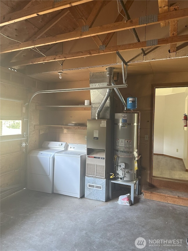 1430 Welling Rd, Bellingham, WA 98226 - below grade area featuring separate washer and dryer, water heater, and a garage