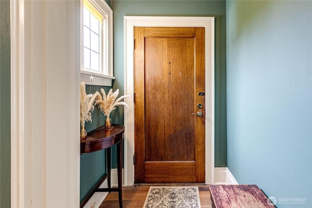 1008 W 5th St N, Port Angeles, WA 98363 - doorway with wood finished floors and baseboards