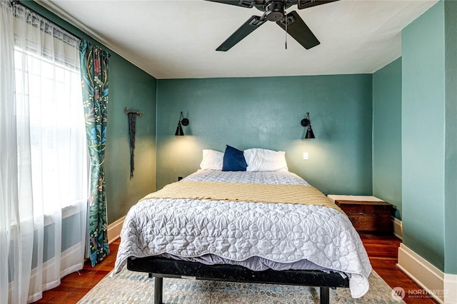 1008 W 5th St N, Port Angeles, WA 98363 - bedroom with wood finished floors and a ceiling fan