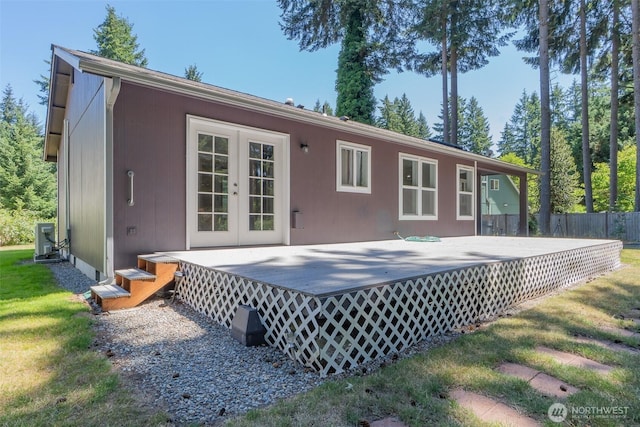 17701 Vine Ln SE, Yelm, WA 98597 - back of house with french doors and a wooden deck