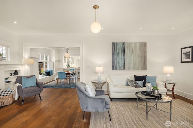 5526 34th Ave NE, Seattle, WA 98105 - living area with wood finished floors and recessed lighting