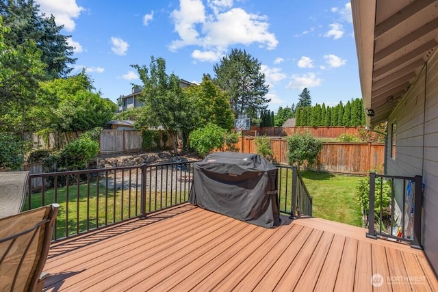 37509 21st Ave S, Federal Way, WA 98003 - wooden terrace with a fenced backyard and a grill
