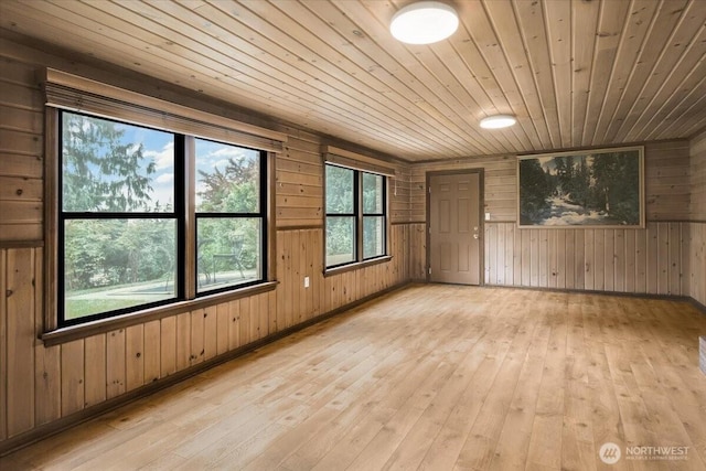 9237 24th Ave NW, Seattle, WA 98117 - spare room featuring wood walls, wood-type flooring, and wooden ceiling
