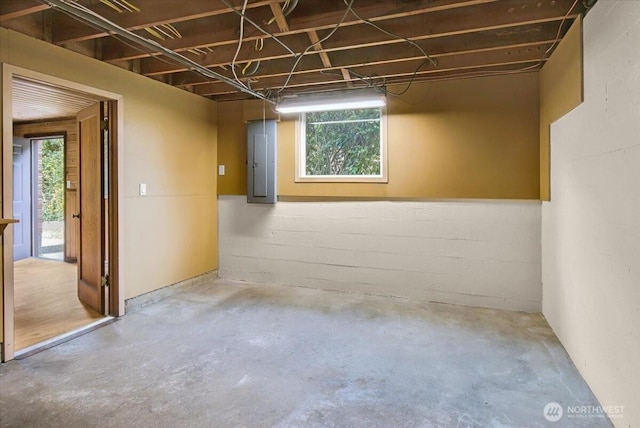 9237 24th Ave NW, Seattle, WA 98117 - basement with electric panel and concrete block wall