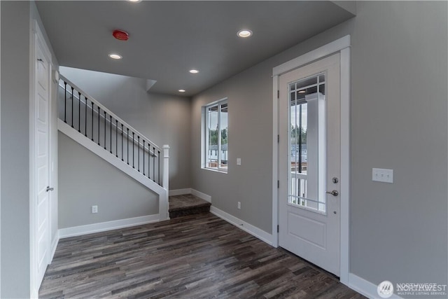18911 Eagle Ridge Dr E Unit Lt527, Bonney Lake, WA 98391 - entrance foyer featuring wood finished floors, recessed lighting, and stairway