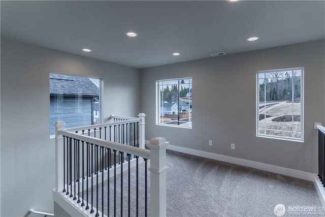 18911 Eagle Ridge Dr E Unit Lt527, Bonney Lake, WA 98391 - hall featuring an upstairs landing, recessed lighting, healthy amount of natural light, and carpet floors
