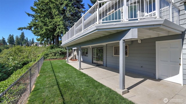 1517 126th Ave E, Edgewood, WA 98372 - fenced backyard with a balcony, a patio area, and stairway