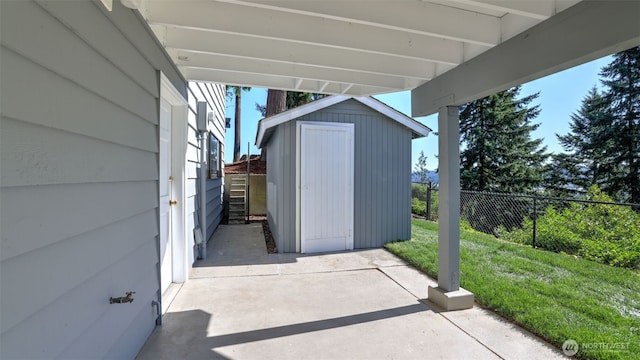 1517 126th Ave E, Edgewood, WA 98372 - view of patio / terrace with a storage unit