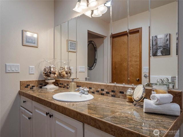10723 105th Street Ct, Anderson Island, WA 98303 - bathroom featuring vanity and a chandelier