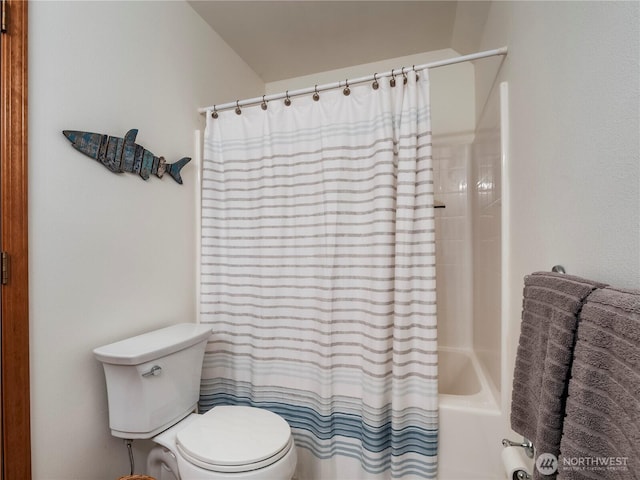 10723 105th Street Ct, Anderson Island, WA 98303 - full bathroom featuring toilet and shower / bathtub combination with curtain
