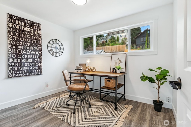4130 Palatine Ave N, Seattle, WA 98103 - home office with wood finished floors and baseboards