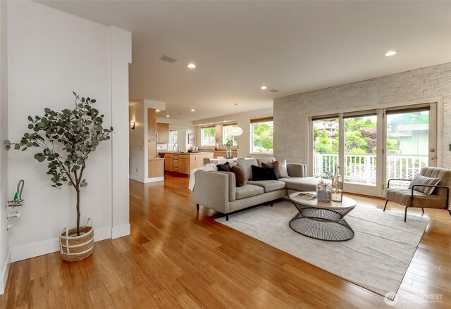 29851 12th Ave SW, Federal Way, WA 98023 - living area with wood finished floors and recessed lighting