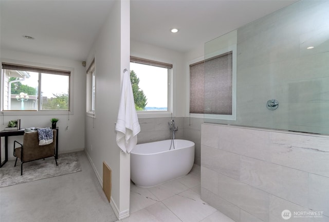 29851 12th Ave SW, Federal Way, WA 98023 - full bathroom with a freestanding bath and recessed lighting