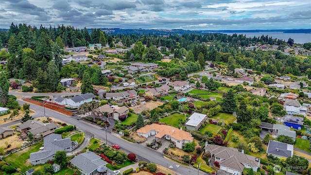 29851 12th Ave SW, Federal Way, WA 98023 - aerial view of residential area with a large body of water and a heavily wooded area