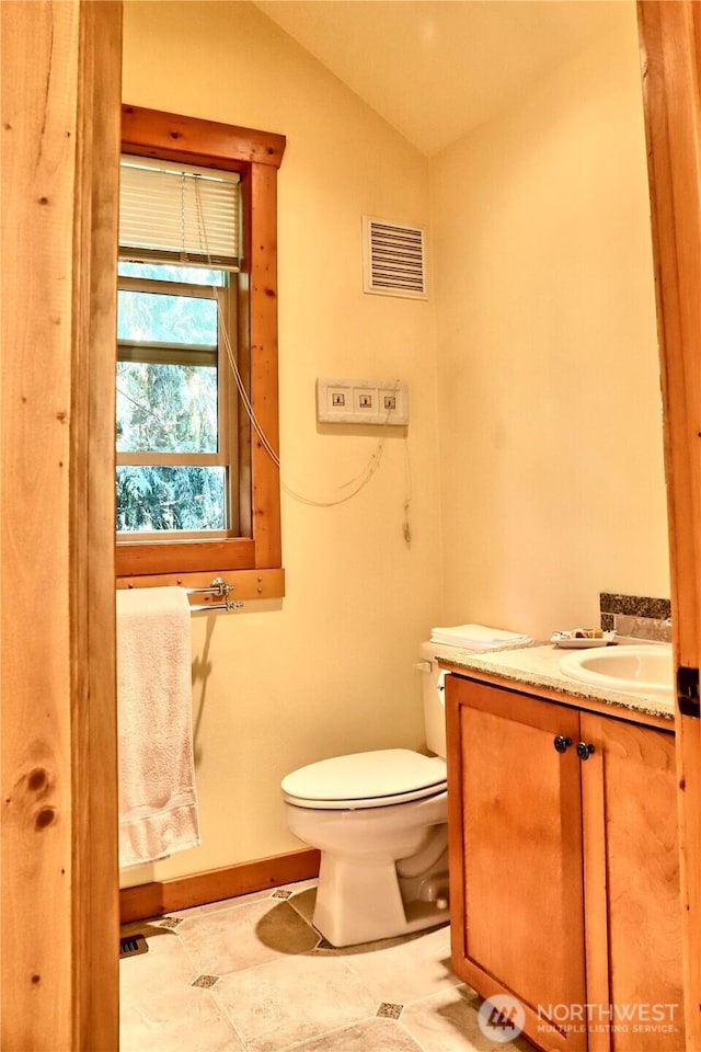 22307 E Lost Lake Rd, Snohomish, WA 98296 - bathroom featuring vanity, vaulted ceiling, and tile patterned flooring