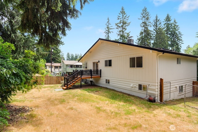331 137th St SW, Everett, WA 98208 - rear view of property featuring a deck and stairway