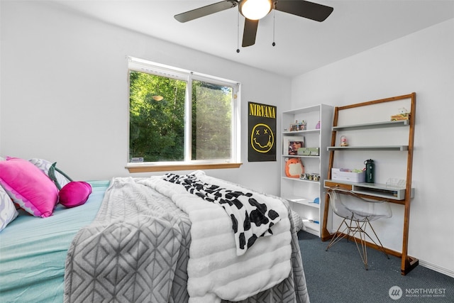 17504 Loop Ln SE, Yelm, WA 98597 - bedroom with carpet flooring and a ceiling fan