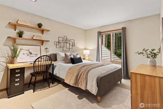 18608 SE 58th St, Issaquah, WA 98027 - carpeted bedroom featuring an office area and baseboards