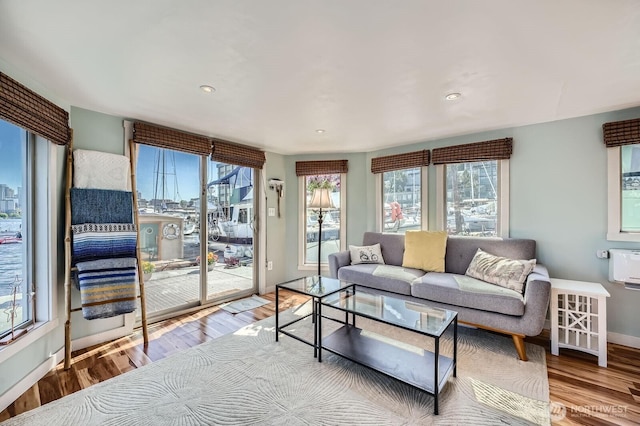 1818 Westlake Ave N Unit D-33, Seattle, WA 98109 - living area featuring wood finished floors and recessed lighting