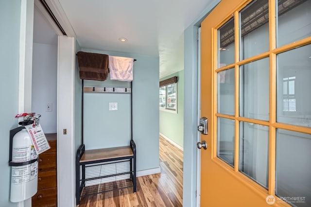 1818 Westlake Ave N Unit D-33, Seattle, WA 98109 - mudroom featuring wood finished floors and recessed lighting