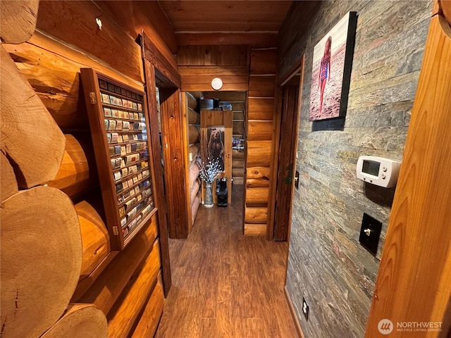 8 Iris Ln, Twisp, WA 98856 - wine cellar with wood ceiling, log walls, and wood finished floors
