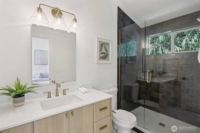 11737 38th Ave NE Unit B, Seattle, WA 98125 - bathroom with vanity and a shower stall