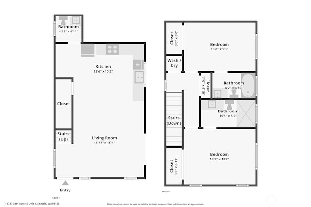 11737 38th Ave NE Unit B, Seattle, WA 98125 - view of room layout