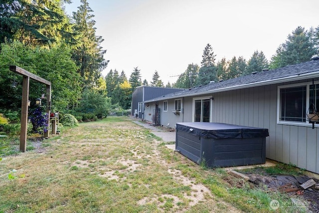 636 Nevil Rd, Winlock, WA 98596 - view of green lawn featuring a hot tub