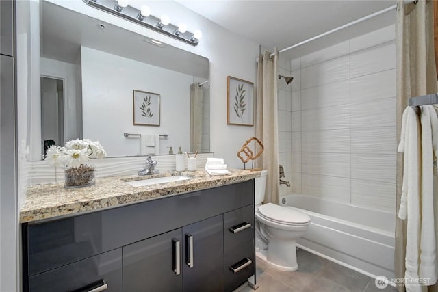 5000 Lake Washington Blvd NE Unit B201, Renton, WA 98056 - full bathroom with vanity, shower / bathtub combination with curtain, and tile patterned flooring