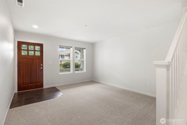 21270 40th Way S Unit 35, Seatac, WA 98198 - foyer with carpet, recessed lighting, and tile patterned floors