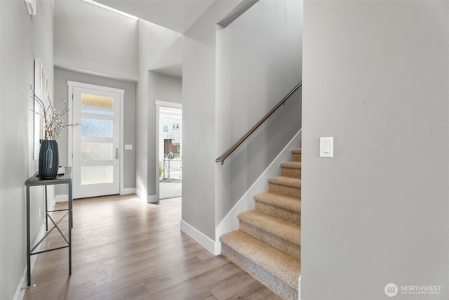 20851 156th St E, Bonney Lake, WA 98391 - entryway with wood finished floors and stairway