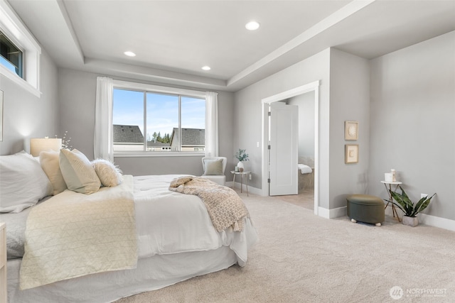 20851 156th St E, Bonney Lake, WA 98391 - bedroom featuring carpet, recessed lighting, and a raised ceiling