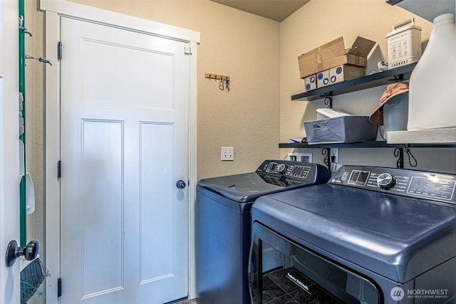 5003 Madison Heights Ct SE, Olympia, WA 98501 - washroom featuring independent washer and dryer and a textured wall