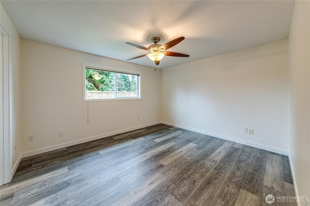 60 Crystal Ct, Sequim, WA 98382 - unfurnished room with ceiling fan and dark wood-style floors