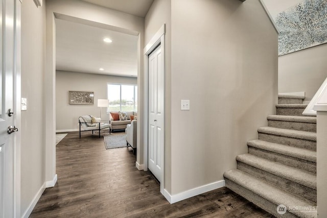 28003 74th Ave NW Unit 33, Stanwood, WA 98292 - stairway featuring wood finished floors and recessed lighting