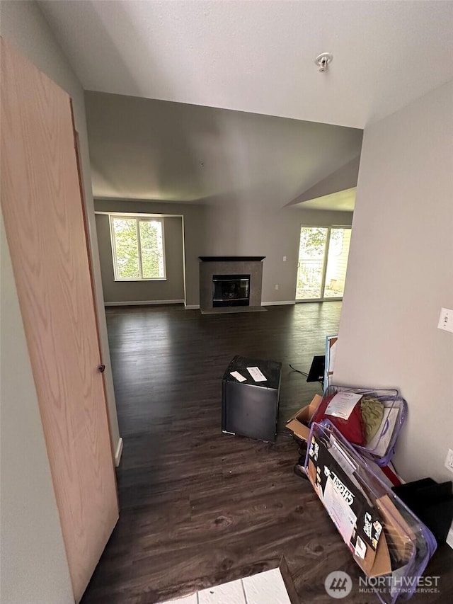 11002 SE Petrovitsky Rd Unit F302, Renton, WA 98055 - living area with wood finished floors and a tile fireplace