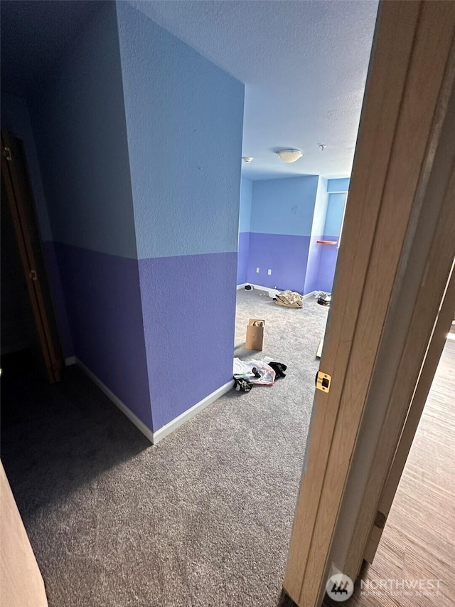 11002 SE Petrovitsky Rd Unit F302, Renton, WA 98055 - corridor with carpet, a textured wall, and a textured ceiling