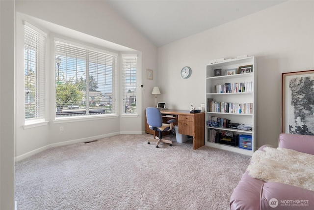 9647 6th Way SE, Lacey, WA 98513 - office area with lofted ceiling and carpet floors