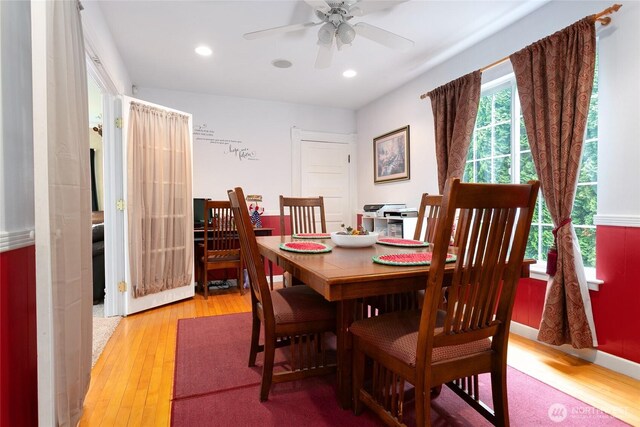 302 S Washington, Everson, WA 98247 - dining space with light wood finished floors, ceiling fan, and recessed lighting