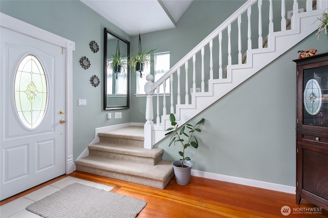 302 S Washington, Everson, WA 98247 - entrance foyer featuring stairs and wood finished floors