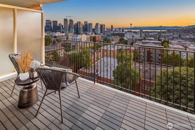 505 Belmont Ave E Unit 801, Seattle, WA 98102 - balcony at dusk with a view of skyline