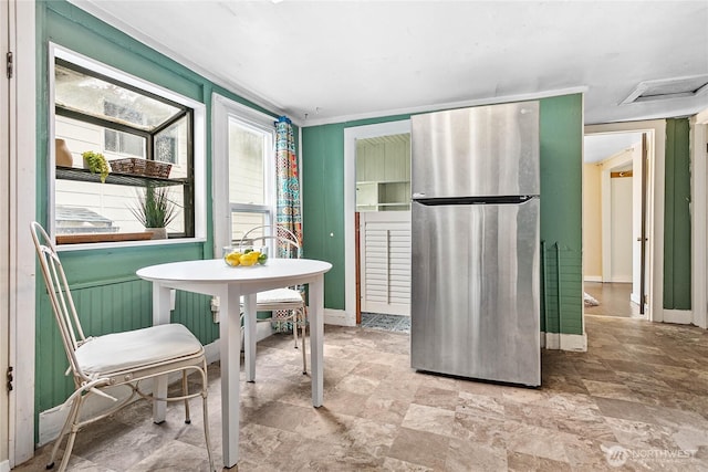 1814 Wilson Ave, Bellingham, WA 98225 - kitchen with freestanding refrigerator and stone finish flooring
