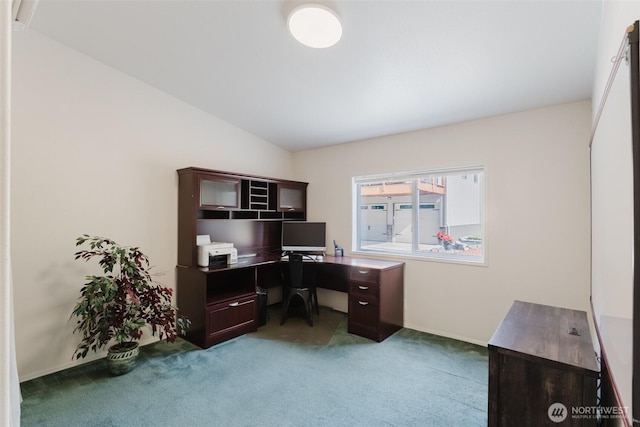 3148 Mountain View Rd, Ferndale, WA 98248 - home office with carpet flooring and lofted ceiling