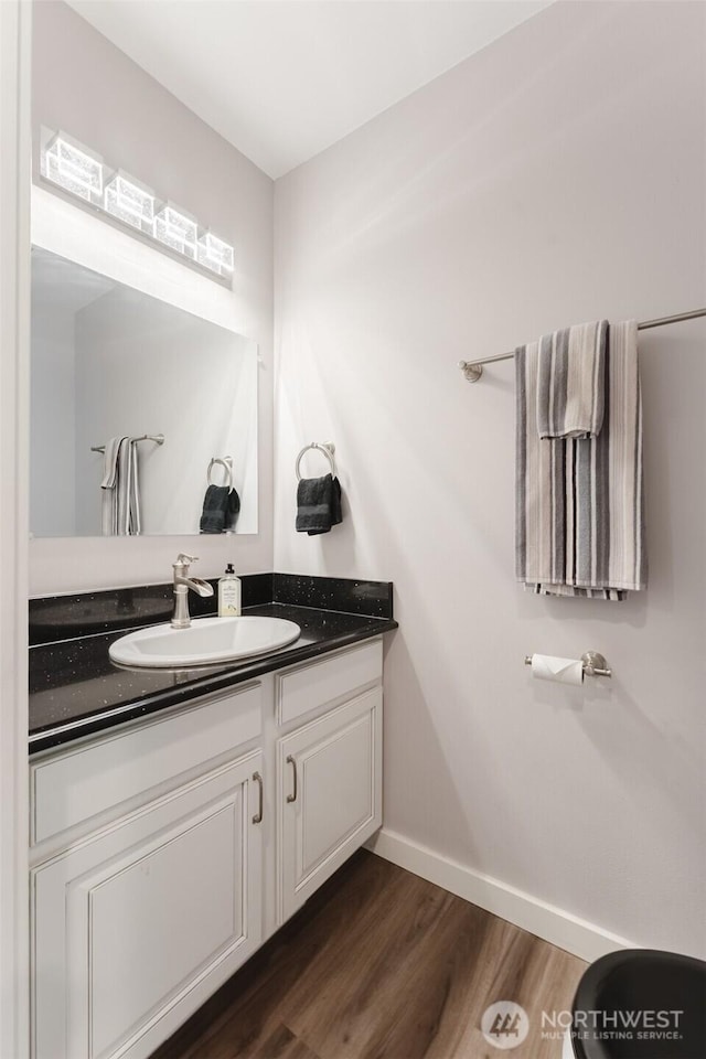 3148 Mountain View Rd, Ferndale, WA 98248 - bathroom with vanity and wood finished floors