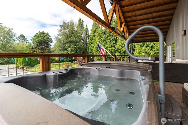 3148 Mountain View Rd, Ferndale, WA 98248 - deck with a hot tub