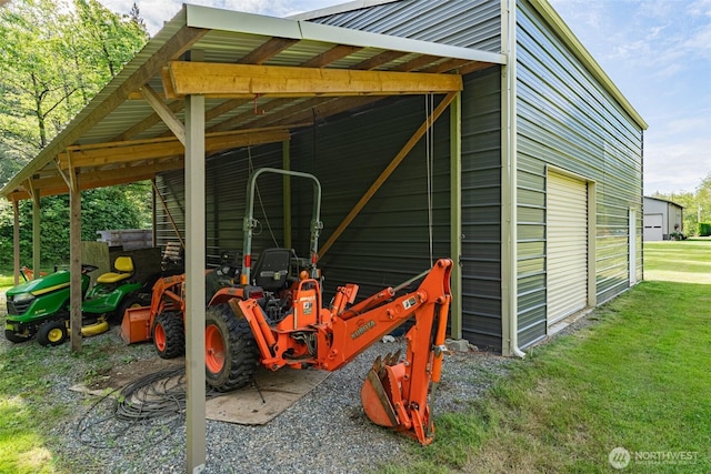 3148 Mountain View Rd, Ferndale, WA 98248 - view of pole building featuring a carport and a yard