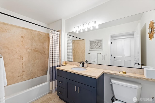 4116 California Ave SW Unit 309, Seattle, WA 98116 - bathroom featuring tile patterned flooring, shower / bath combo, and vanity