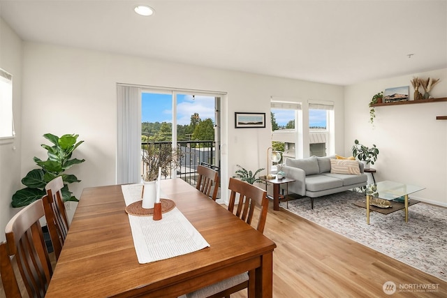 2101 N 55th St Unit 312, Seattle, WA 98103 - dining space with light wood-type flooring and recessed lighting